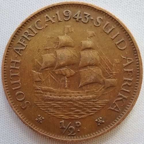 1943    HALF PENNY COIN      SA            SUN11747
