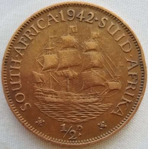 1942    HALF PENNY COIN      SA            SUN11749