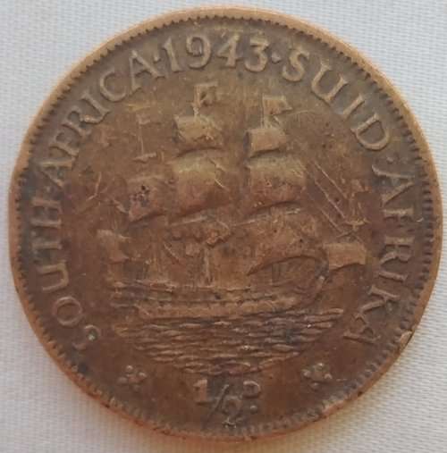 1943      HALF PENNY COIN    SOUTH AFRICA                 SUN11978*