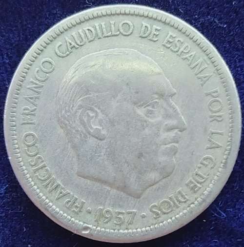 1957  5 Pesetas Coin      Spain          SUN12031*