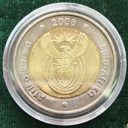 2008 SOUTH.AFRICA MANDELA 90TH BIRTHDAY R5 IN COIN HOLDER   12051*