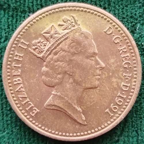 1991  -  One Penny Coin      United Kingdom         SUN12072*