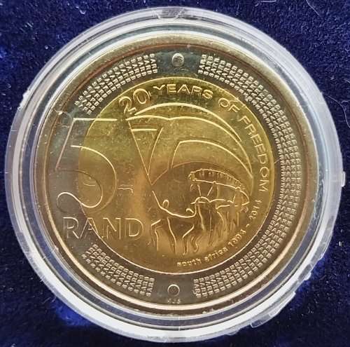 2014 20 YEARS OF FREEDOM R5 COIN       SUN12075