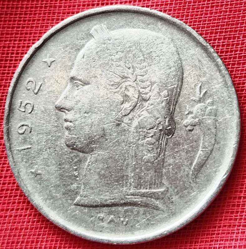 1952  1 Franc  COIN      Belgium          SUN12295*
