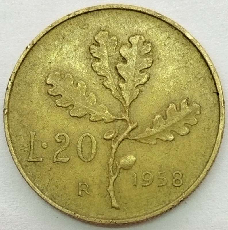 1958  20 Lire     Italy         SUN12400*