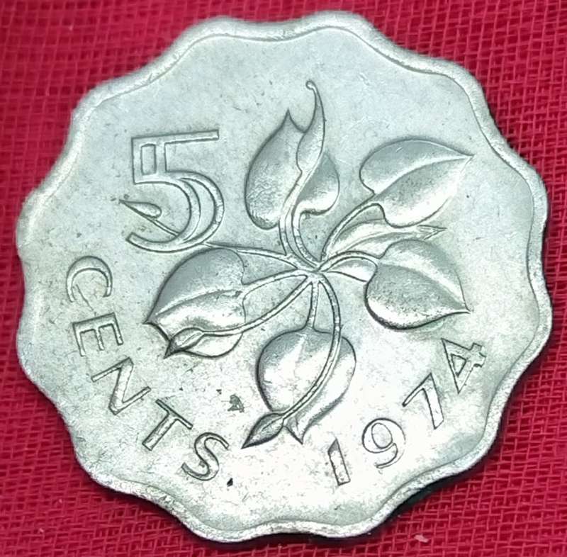 1974   5 CENT COIN       SWAZILAND                      SUN12484*