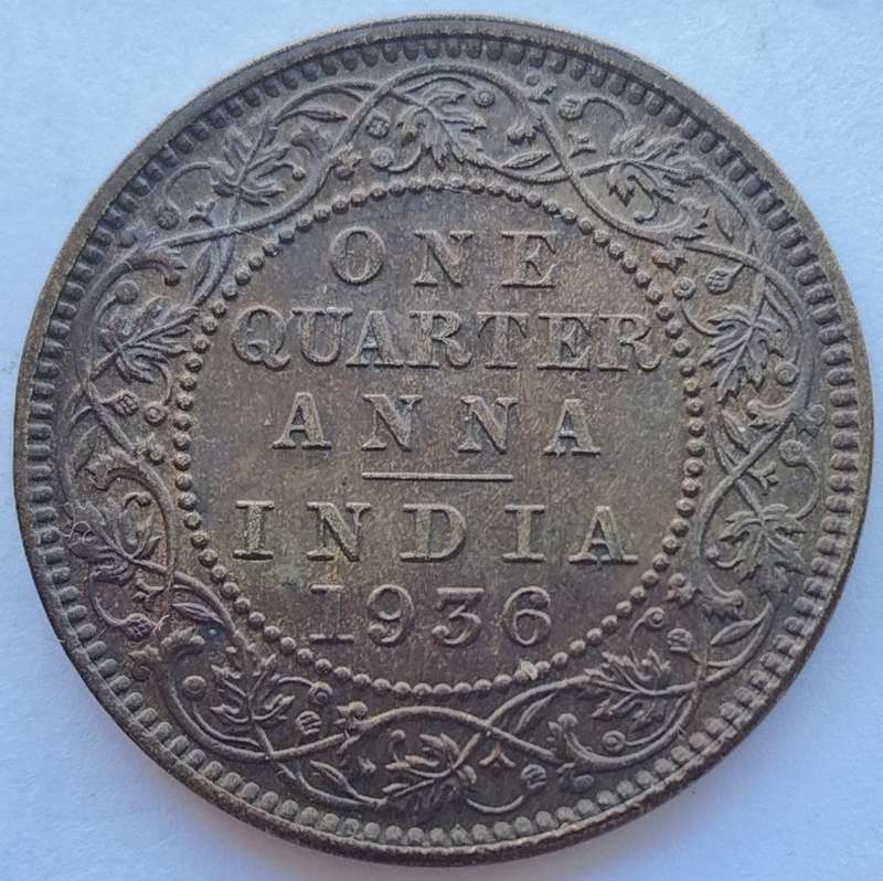 1936     ¼ Anna - George V     India - British        SUN12703*
