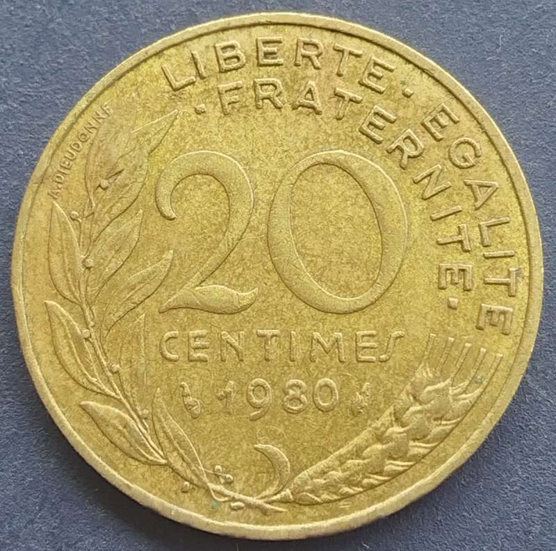 1980  20 Centimes Coin      France          SUN12861*