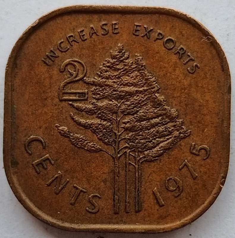 1975   2 CENT COIN       SWAZILAND                      SUN13122*