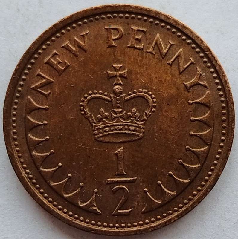 1974  -  1/2 New Penny Coin      United Kingdom         SUN13126*