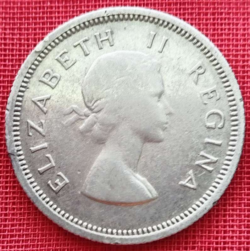 1956    6D  coin  SA        (SILVER 0.500 )       SUN13291*