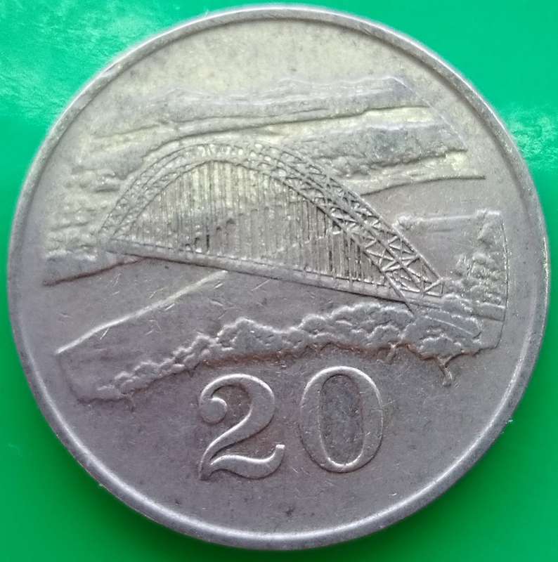 1990  20 Cents     Zimbabwe          SUN13379*