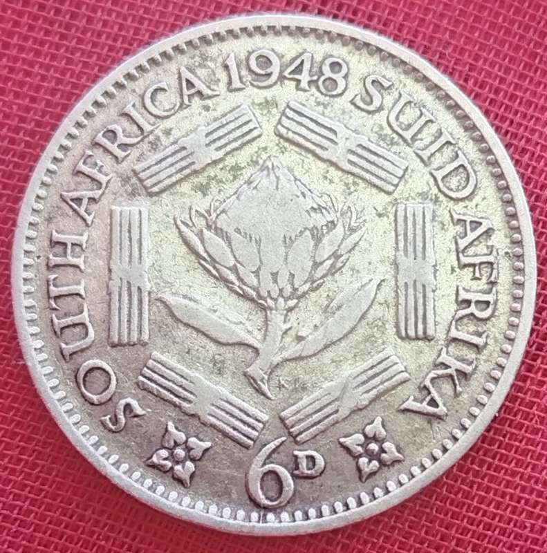 1948     6D  coin  SA        (SILVER 0.800 )       SUN13583*