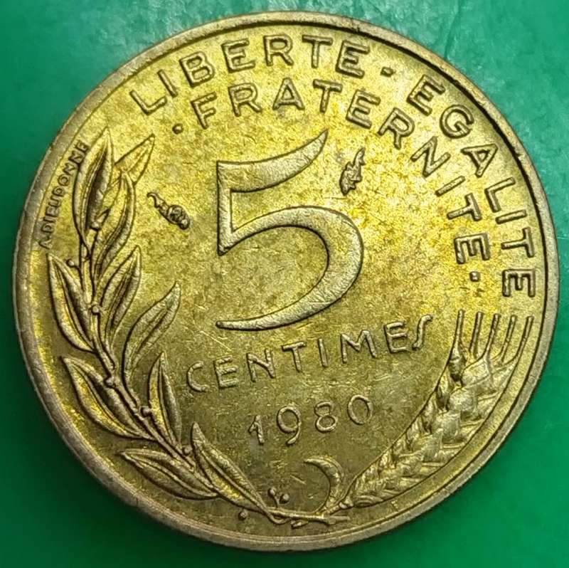 1980  5 Centimes Coin      France          SUN13739*