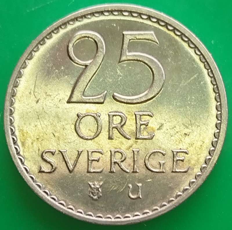 1973       25 Öre - Gustaf VI Adolf        Sweden         SUN13787*