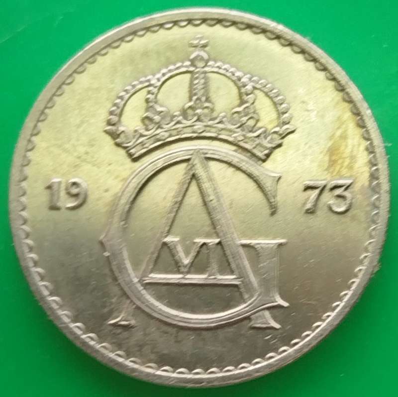 1973       25 Öre - Gustaf VI Adolf        Sweden         SUN13787*