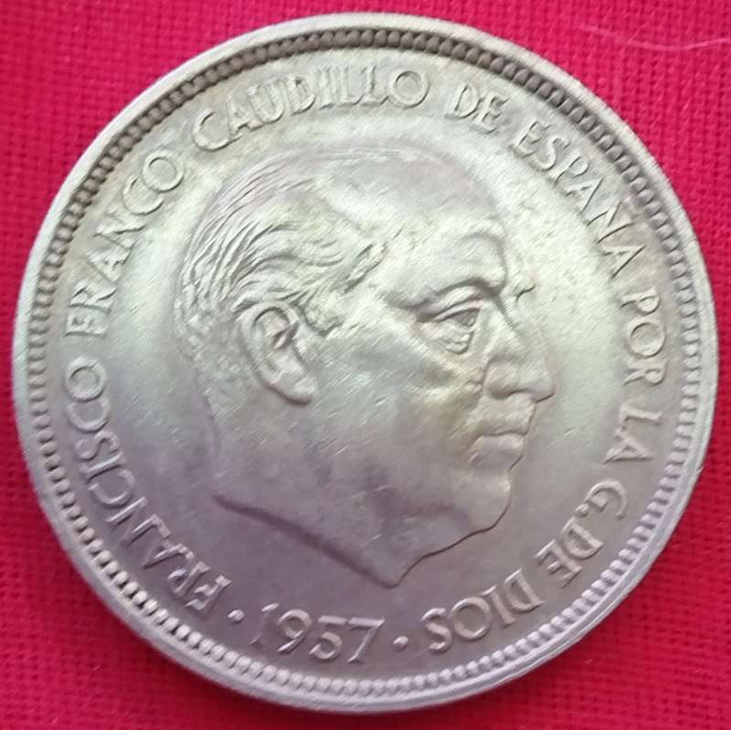 1957  50 Pesetas Coin      Spain          SUN14064*
