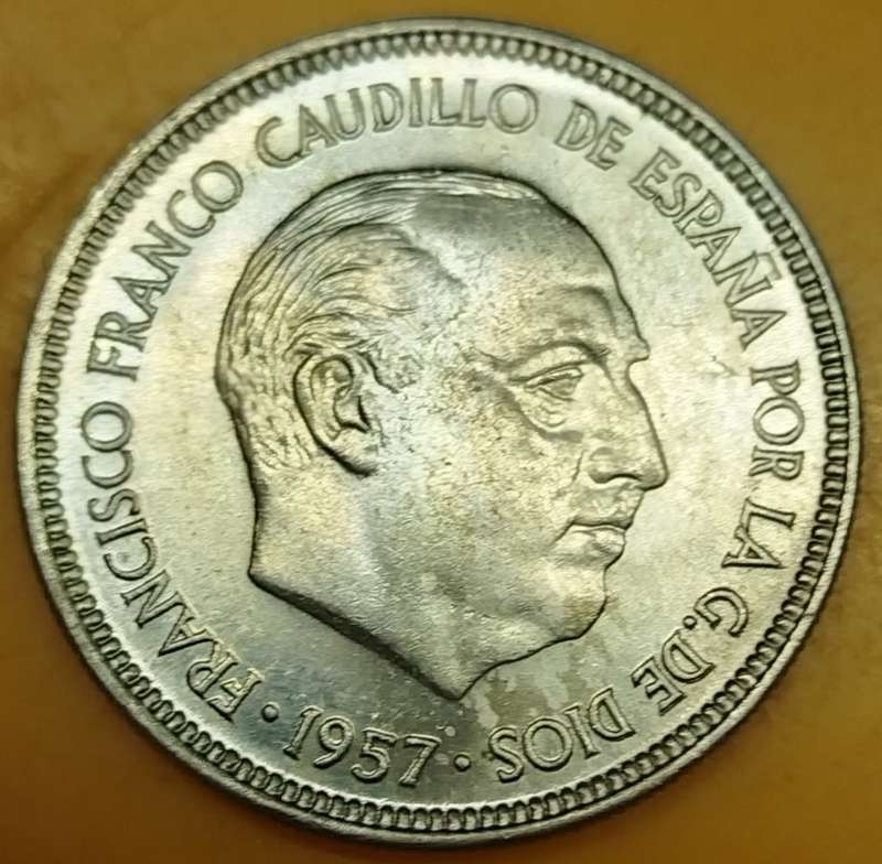 1957  5 Pesetas Coin      Spain          SUN14075*