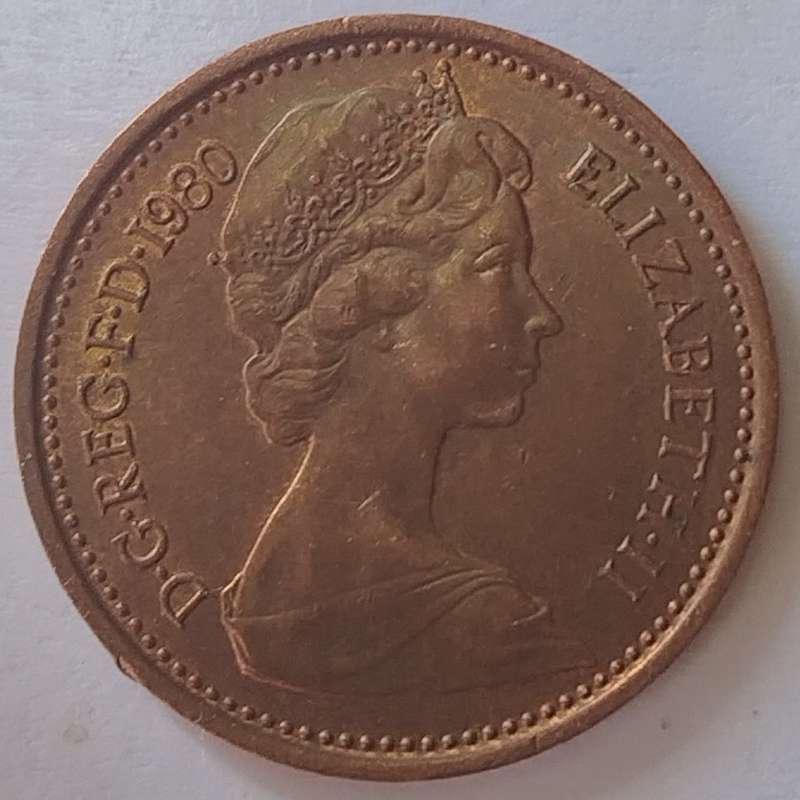1980  -  1/2 New Penny Coin      United Kingdom         SUN14152*
