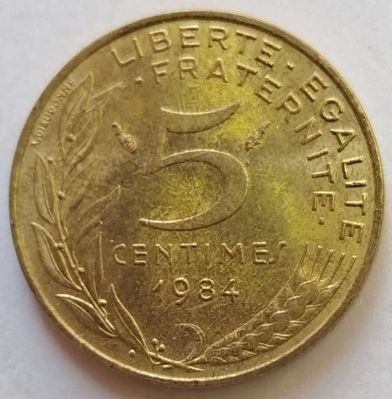 1984  5 Centimes Coin      France          SUN14238