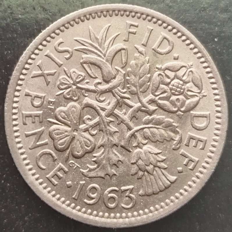 1963 -   SIX  Pence Coin      United Kingdom         SUN14241