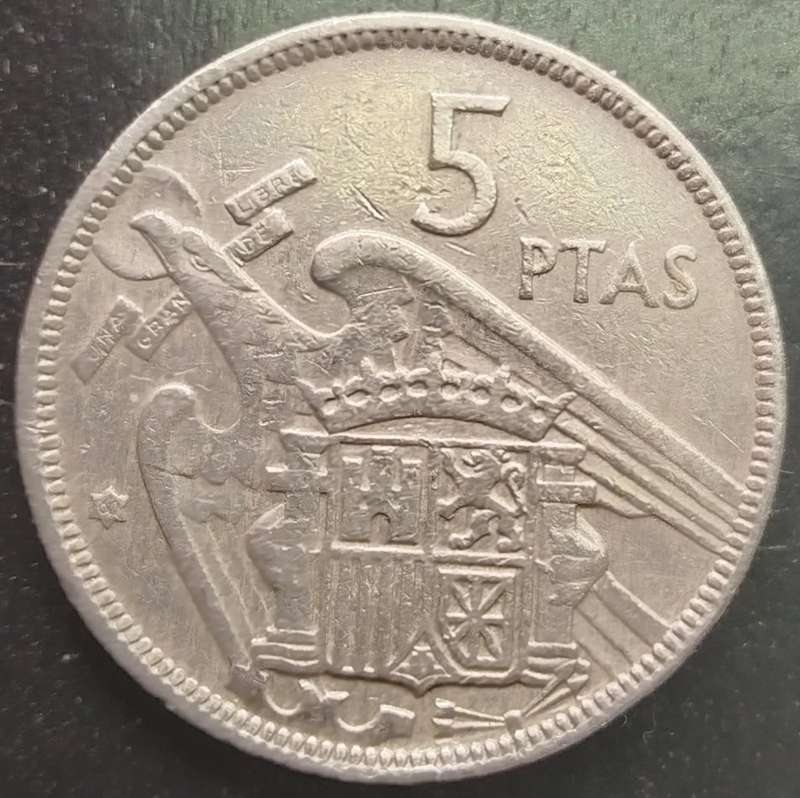 1957  5 Pesetas Coin      Spain          SUN14243