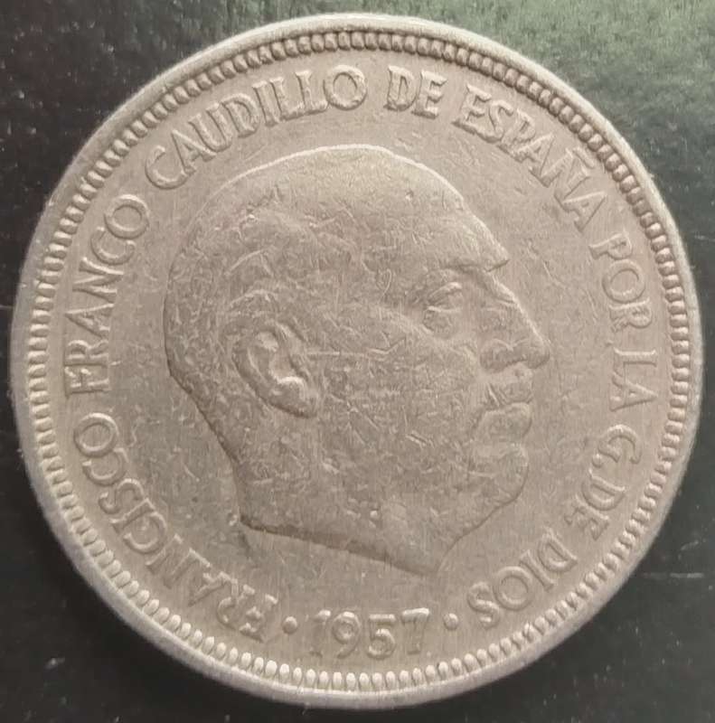 1957  5 Pesetas Coin      Spain          SUN14243