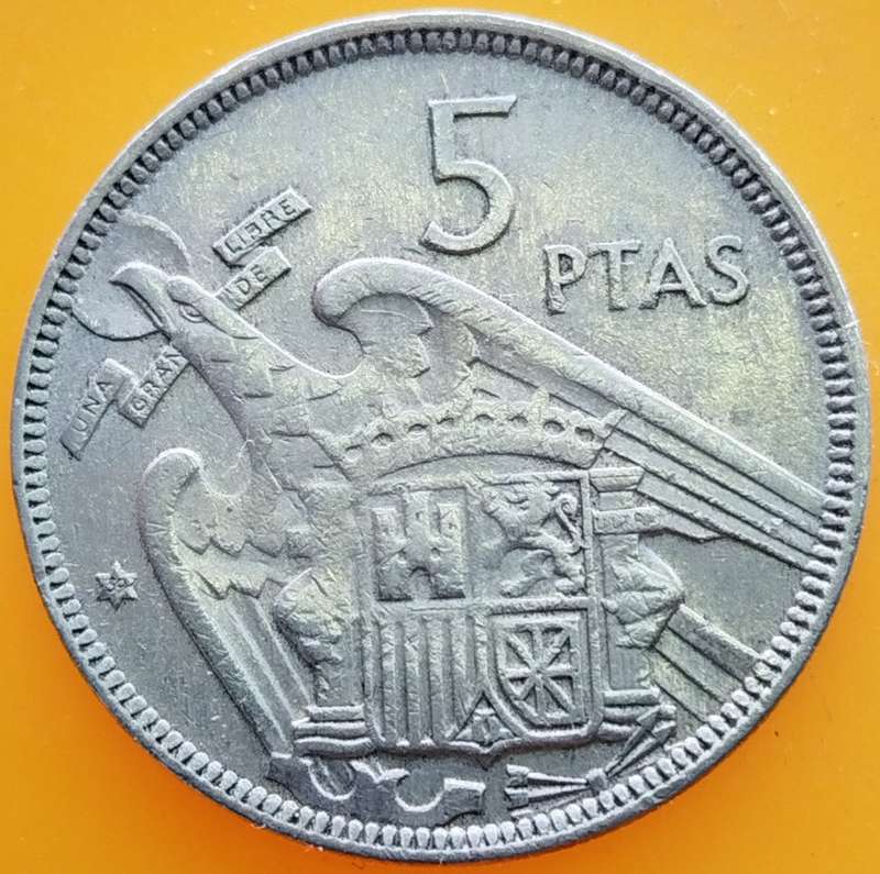 1957  5 Pesetas Coin      Spain          SUN14283