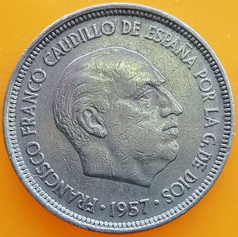 1957  5 Pesetas Coin      Spain          SUN14283
