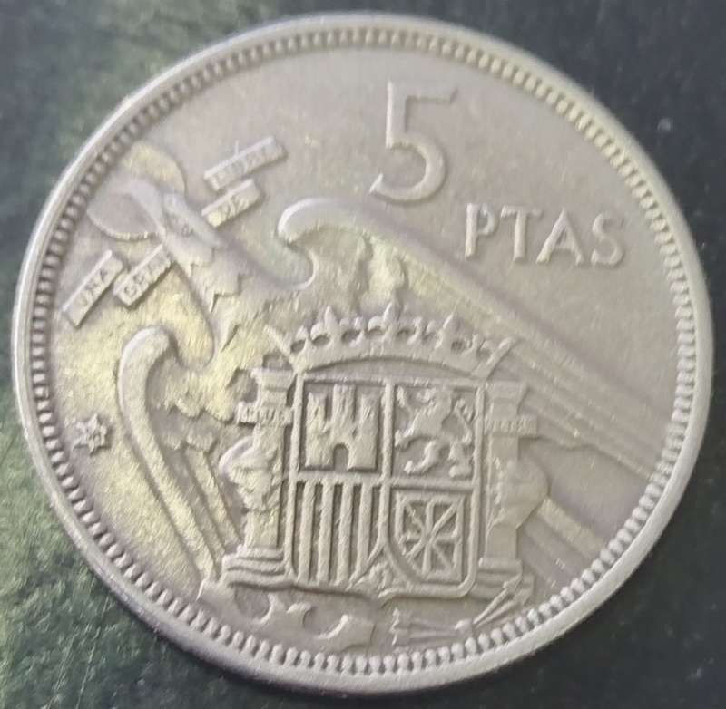 1957  5 Pesetas Coin      Spain          SUN14319