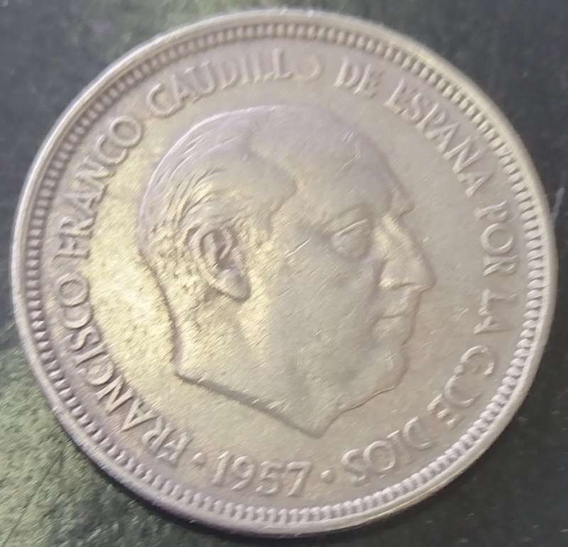 1957  5 Pesetas Coin      Spain          SUN14319