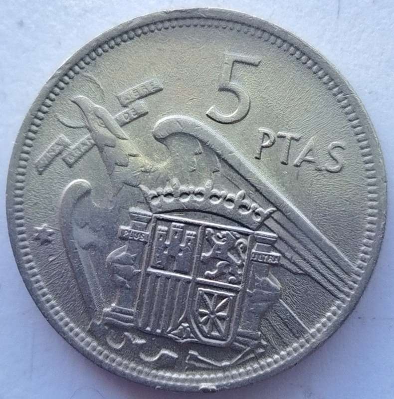 1957  5 Pesetas Coin      Spain          SUN14335