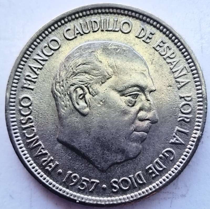 1957  5 Pesetas Coin      Spain          SUN14335