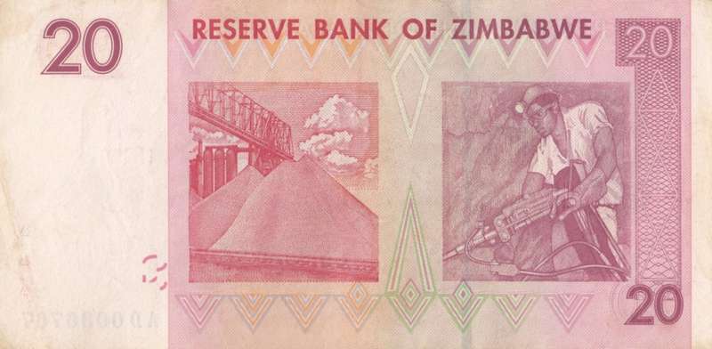TWENTY DOLLARS    ZIMBABWE       SET088