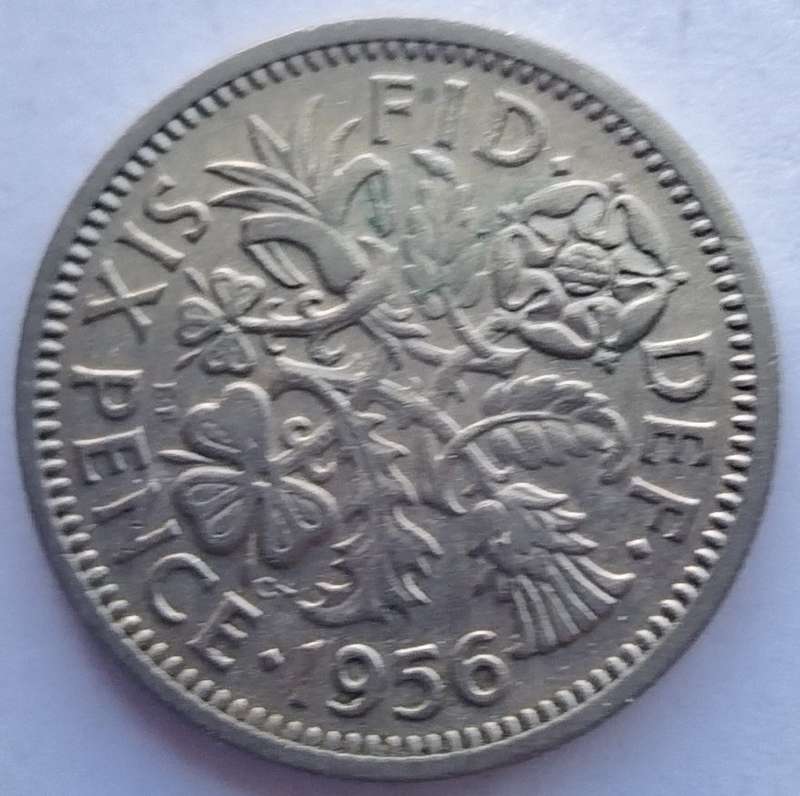 1956 -   SIX  Pence Coin      United Kingdom         SUN14337
