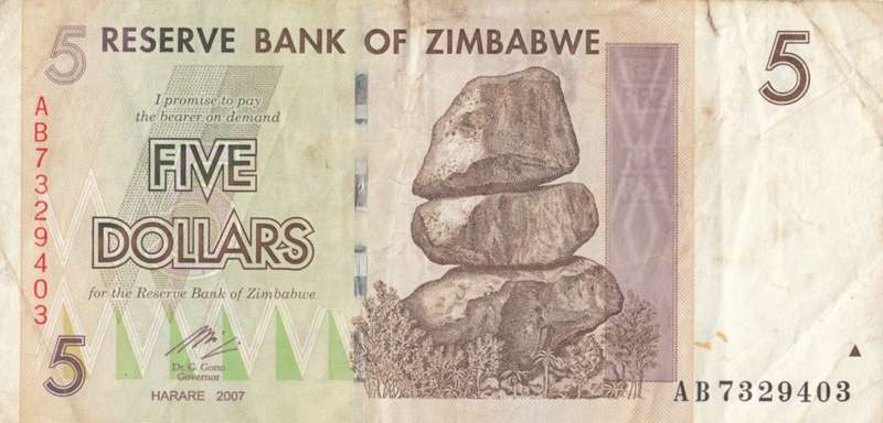 FIVE DOLLARS       ZIMBABWE        AB7329403      SET088