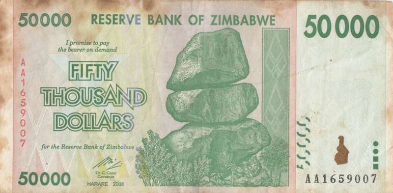 FIFTY THOUSAND DOLLARS       ZIMBABWE        AA1659007      SET088