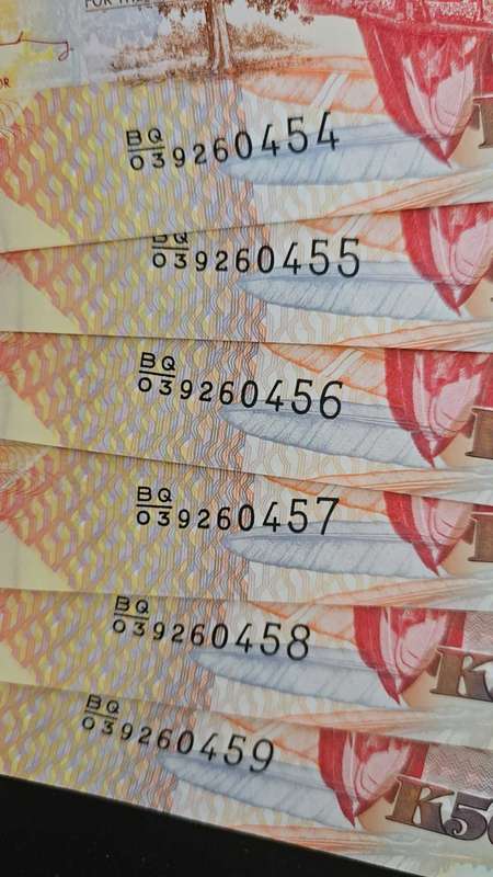 50 KWATCHA  NOTES  IN SEQUENCE       ZAMBIA               SET018A