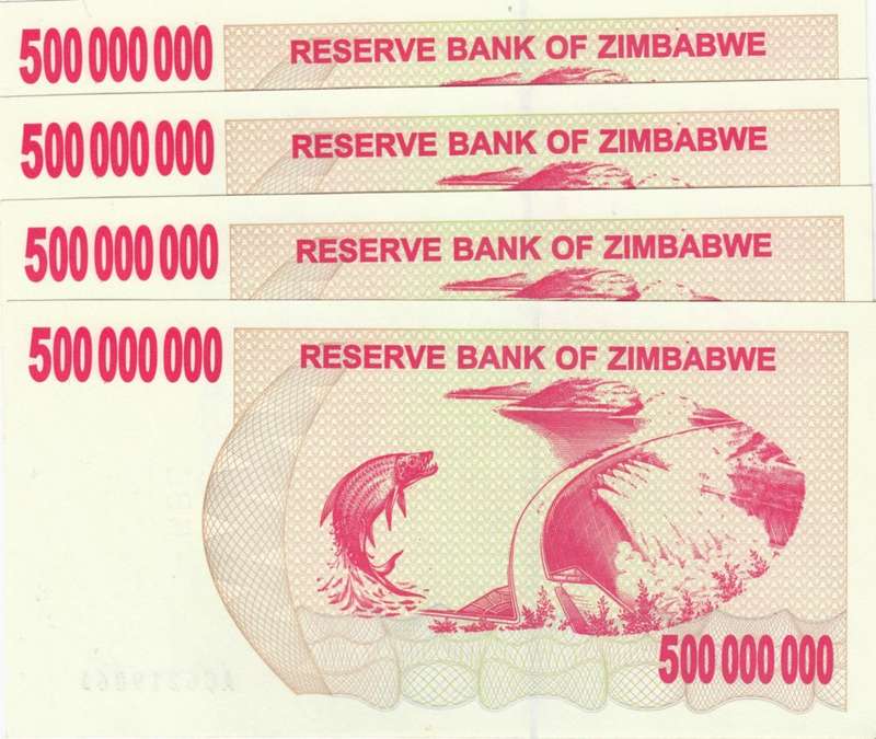2008 FIVE HUNDRED MILLION  DOLLARS IN SEQUENCE       ZIMBABWE               SET075A