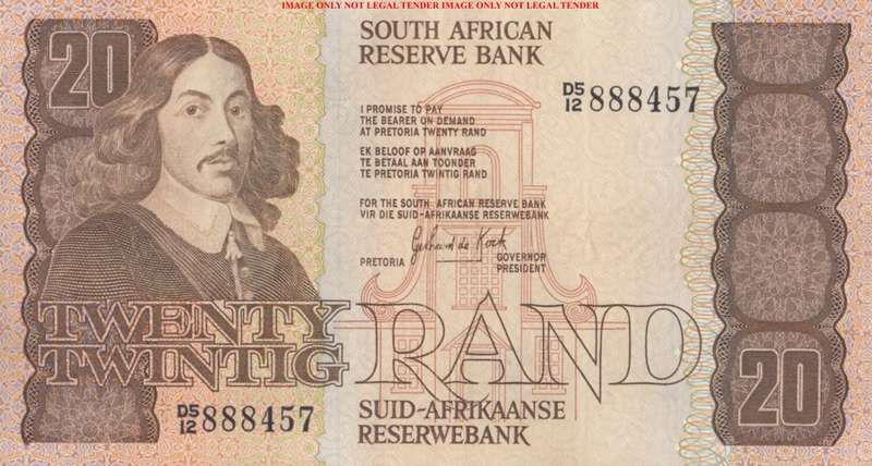 TW DE JONGH      R20 banknote        D512 888457       SET038