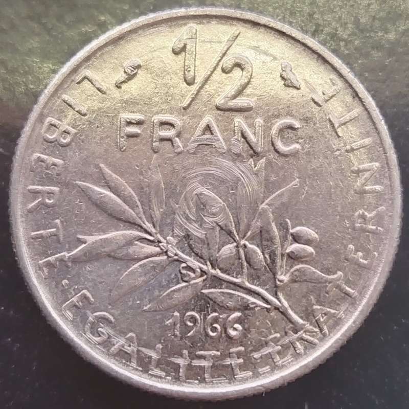 1966  1/2 Francs  Coin      France          SUN14520