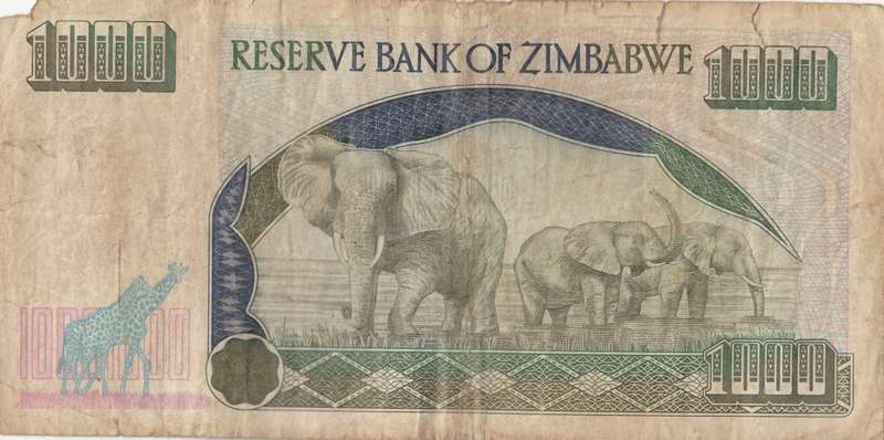 ONE THOUSAND  DOLLARS       ZIMBABWE        WP9596361     SET088