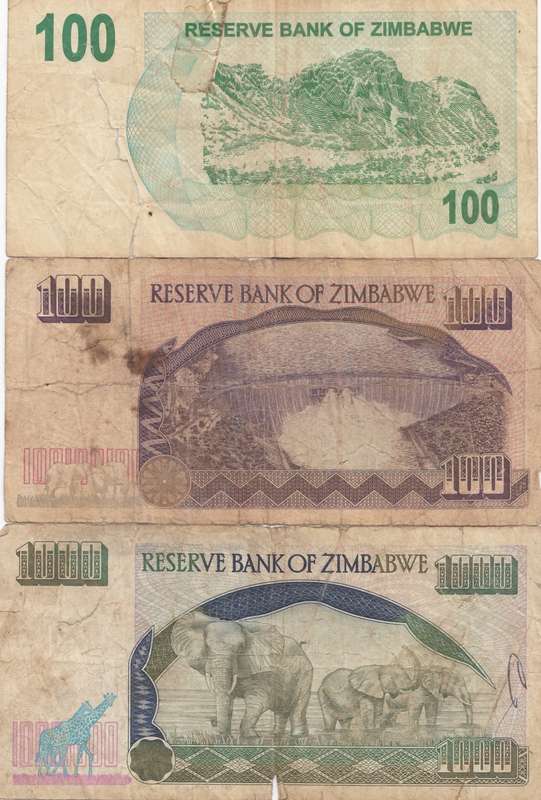 THREE  ZIMBABWE  NOTES             SET005C