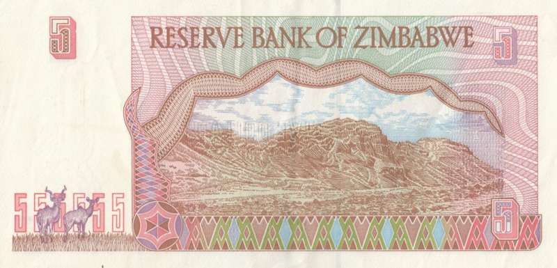 FIVE  DOLLARS       ZIMBABWE      BH1956007      SET072