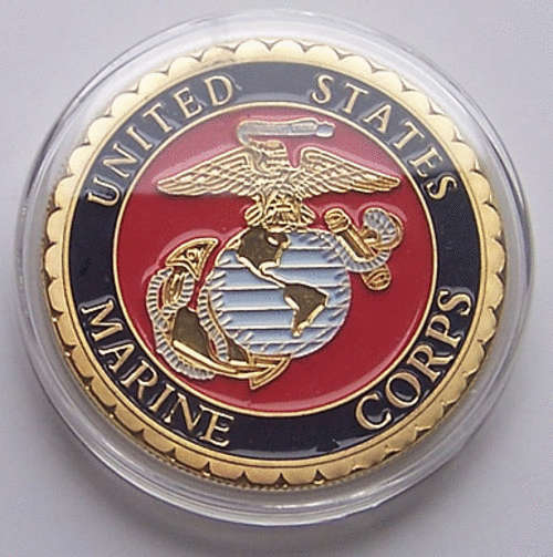U.S Marine Corps Colorful & 24KT GP Challenge Coin