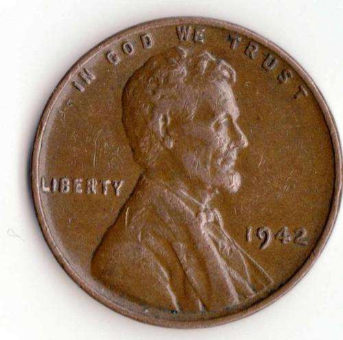 1942   ONE  CENT  COIN  USA                 SUN1325
