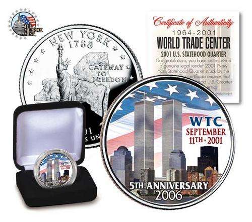 * 5th Anniversary * WTC 9/11 US MINT NY STATE QUARTER