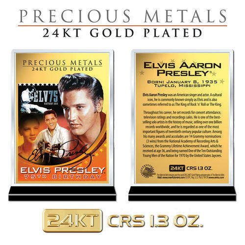 ELVIS PRESLEY 1.3 Ounces 24K GOLD SOLID CRS CARD