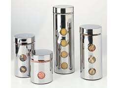 *****STAINLESS STEEL 4PCS STORAGE CANNISTERS*********