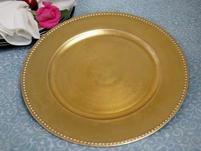*****ELEGANT CHARGER PLATES GOLD/SILVER WITH BEAD DESIGN*************